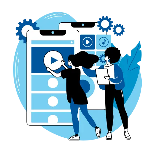 illustration téléphone bleu