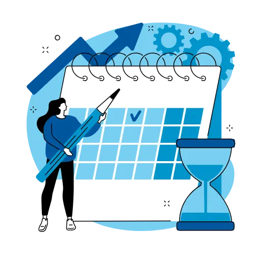 Illustration graphique calendrier et croissance